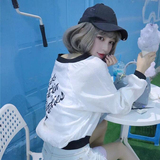夏季女装韩版宽松显瘦少女风字母短款学生棒球服休闲外套防晒衣潮