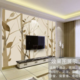 大型墙纸壁画现代简约树枝树叶客厅卧室个性背景壁纸无缝墙布环保