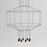 北欧创意设计师的灯简约时尚线条设计餐厅会议室楼梯LED个性吊灯