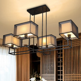 美式乡村客厅正方形铁艺枝型吸顶灯 新中式现代简约复古艺术吊灯