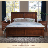 美式床双人床1.8米水曲柳实木床 卧室家具 成人1.5床婚床纯实木床