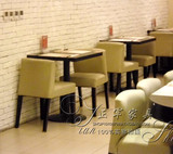 甜品店餐桌 咖啡厅餐桌 奶茶店桌椅组合 1桌4椅特价 西餐厅软包椅