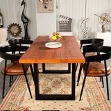 美式铁艺实木家具餐厅饭桌家用餐桌复古做旧休闲简易餐桌椅组合