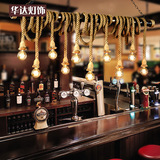 loft创意水管麻绳餐厅咖啡馆酒吧台服装店北欧复古工业茶楼吊灯