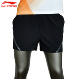 李宁 AKSH038  黑色 女款 羽毛球服 比赛短裤 运动短裤