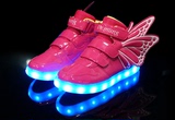 儿童发光鞋透气USB充电男童亮灯鞋女童夜光鞋童鞋LED运动网布单鞋