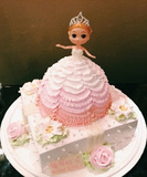 迷糊宝宝芭比娃娃生日蛋糕定制 小公主周岁百天蛋糕北京同城配送