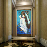 大型3D欧式壁画玄关背景墙纸客厅酒店KTV走廊3D壁纸人物艺术名画