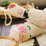 可爱娃娃创意三折叠全自动晴雨伞女韩国超轻学生雨伞自开自收两用