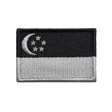 新加坡国旗（黑灰色）/国旗臂章/魔术贴/绣标/标贴/可定做