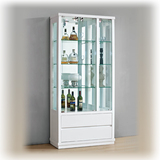 酒柜简约时尚现代钢化玻璃黑白色亮光烤漆米组合柜展饰柜J302-3