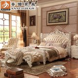 欧式床1.8米公主床 结婚床高档卧室家具真皮实木双人床 法式床