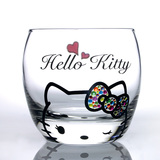 日本代购Hello Kitty合作施华洛世奇水钻彩色蝴蝶结水晶玻璃杯