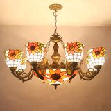 蒂凡尼田园太阳花向日葵客厅餐厅卧室多头吊灯个性复古美式灯具