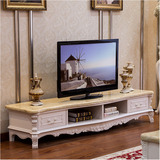 象牙白欧式电视柜 纯实木电视机柜2/2.2 2.4米美式新古典电视柜