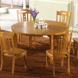 小户型实木餐桌椅组合橡木家具旋转变形圆餐桌餐台餐椅饭桌包邮