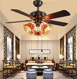 特价风扇地中海灯具欧式彩色灯罩客厅卧室咖啡餐厅酒店阳台单吊灯