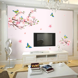可移除墙贴 桃花喜鹊 中国风客厅电视墙卧室温馨床头创意墙纸贴画