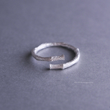 925银饰品木头食指戒指女 纯银简约个性日韩潮人学生韩国创意指环