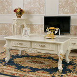 欧式茶几现代简约客厅电视柜组合白色组装实木桌韩式田园特价家具