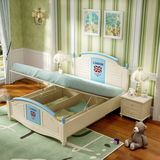 美式高箱床1.5米储物床实木儿童家具套房组合双人韩式青少年男孩