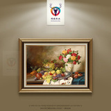 赐禄欧式有框现代装饰画定制油画静物水果花卉油画挂画餐厅背景画