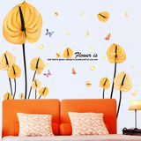 可移除墙贴纸贴画客厅沙发墙壁装饰创意墙纸艺术花朵花卉贴花蝴蝶