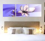 客厅现代无框画 白玉兰花装饰画 卧室床头三联画沙发背景墙壁挂画