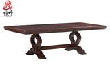 实木美式大户型餐桌简约复古餐桌椅组合橡木洽谈桌整装长方形饭桌