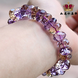 天然水晶玻利维亚进口紫黄晶手链 不定型手链  切面 感情调和石