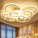 新品LED简约创意个性大气吸顶灯饰卧室智能调光客厅灯具圆形现代