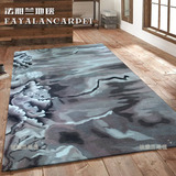 美式波斯中式欧式水墨画纯羊毛真丝客厅卧室茶几定做炕毯地毯地垫