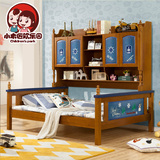 小木匠美式儿童衣柜床实木高低子母床双层床储物多功能组合床