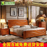 现代简约新中式全实木床1.8米储物高箱床1.5M双人高档纯橡木婚床