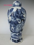 古玩杂项古董收藏品陶瓷器老物件摆件手绘花瓶清代康熙青花瓶清朝