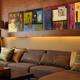 现代简约装饰画 三联画 抽象欧式无框画美式油画沙发墙画餐厅壁画