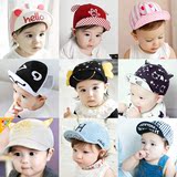 韩版婴儿帽子可爱鸭舌帽纯棉宝宝遮阳软檐帽春秋男女童棒球帽