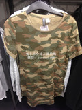 【HM/H&M】专柜正品代购 男装休闲圆领纯棉质迷彩中长款短袖T恤衫