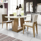 北欧餐桌 全实木大理石餐桌椅组合 现代简约小户型客厅长方形饭桌