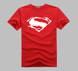 2015新款 蝙蝠侠大战超人撕裂版标志 电影T恤 全棉短袖T恤