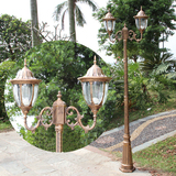 欧式户外防水路灯别墅花园小区新农村庭院灯3米双头高杆景观灯