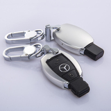 汽车铝合金钥匙壳专用于奔驰GLA GLC C200L  E300L改装金属钥匙包