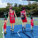 促销亲子夏装23拍照儿童篮球服男女宝宝特价套装幼儿园六一表演服