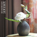 台湾原创山茶花现代中式日式假花客厅摆件家居饰品仿真花艺套装