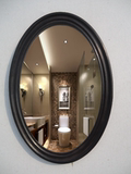 欧式浴室镜美式现代简约镜子复古黑色椭圆镜卫浴镜化妆镜子地中海