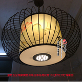 新中式铁艺鸟笼羊皮手绘吊灯灯笼客厅茶楼酒店会所吧台工程灯具