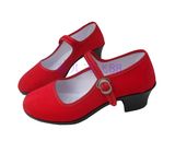包邮高跟女士红布鞋民族秧歌舞红色舞蹈鞋老北京布鞋软底平跟女鞋