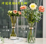 包邮透明玻璃富贵竹花瓶 客厅桌面现代时尚简约花瓶 批发水培花瓶