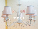 灯具创意欧式客厅灯美式乡村田园吊灯女孩粉色儿童卧室灯温馨灯饰