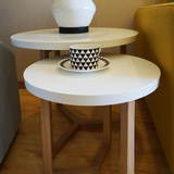 香雪兰实木沙发边几角几北欧创意圆形桌子客厅边桌现代简约小茶几
